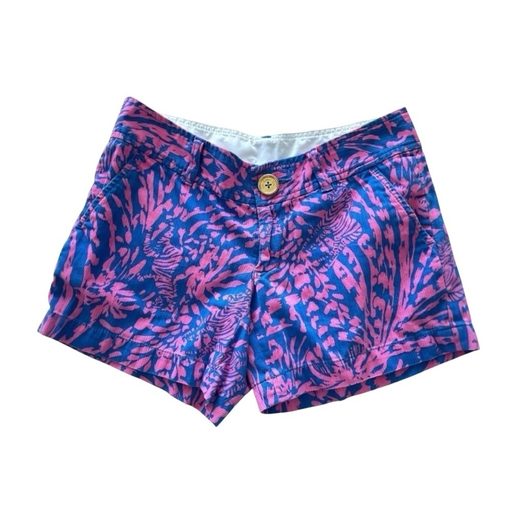Lilly Pulitzer Callahan Shorts Pink Purple Tropical Size 0 - Picture 4 of 9